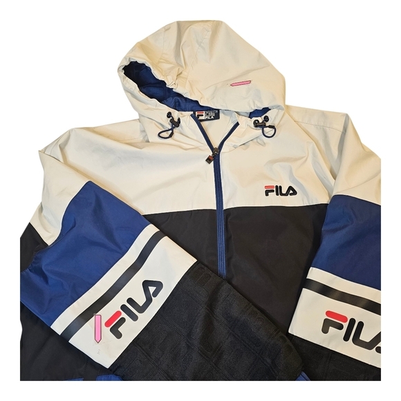 Fila Lightweight Jacket Mens Large Size Zipper Pockets - Picture 8 of 10